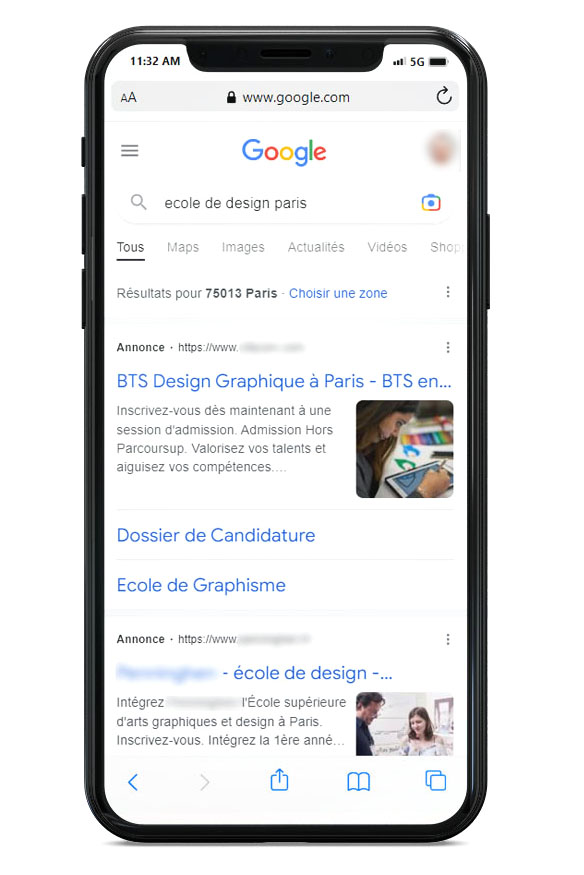 google ads ex annonce